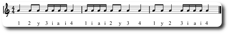 semicorcheas mezcladas con otras figuras
