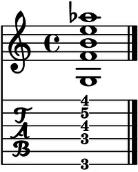Acorde G13b9 guitarra