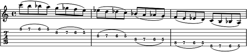 ligados en la guitarra